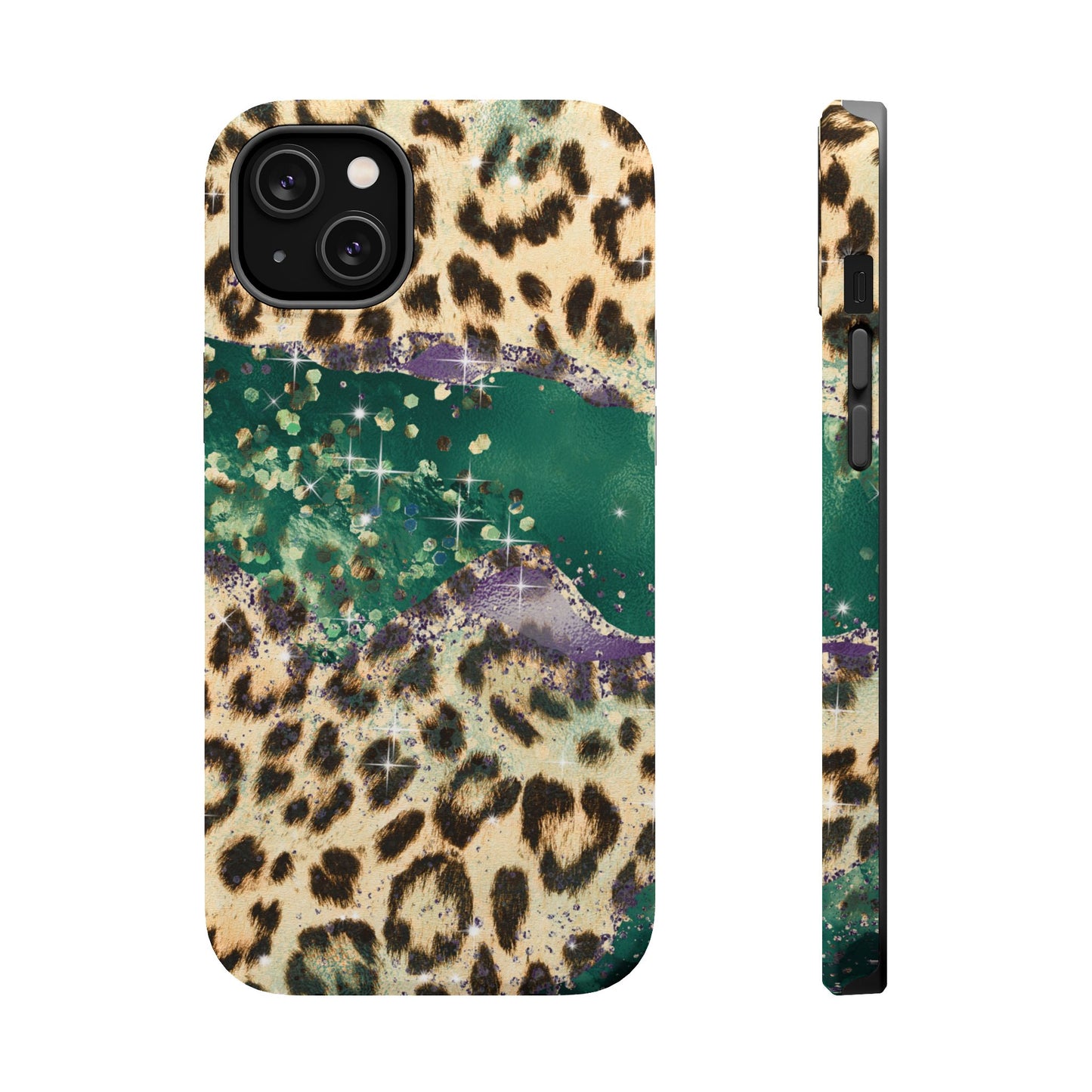 Emerald Glitter Leopard Print - MagSafe iPhone Series Case