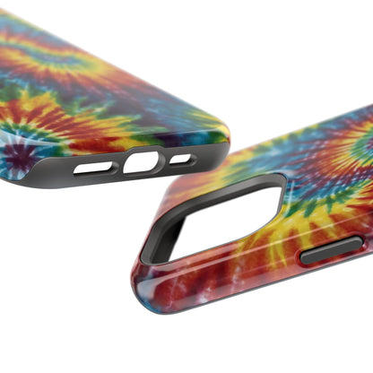 Retro Rainbow Tie-Dye MagSafe Case – Swirl Design