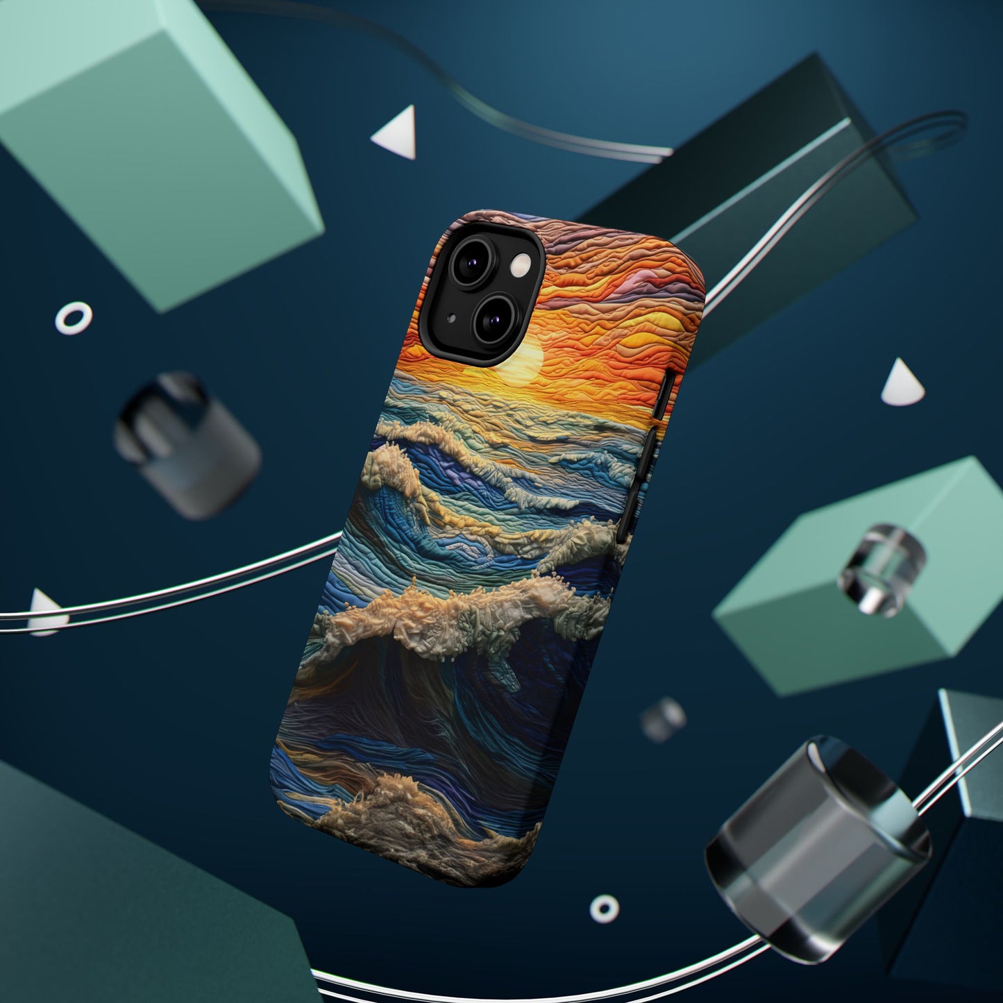 Ocean Sunset Tapestry Waves – MagSafe iPhone Series Case