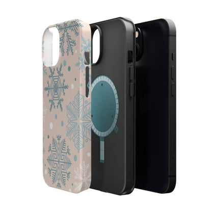 Winter Snowflakes MagSafe iPhone Case – Shockproof, Smooth Matte Finish, Dual-Layer Protection