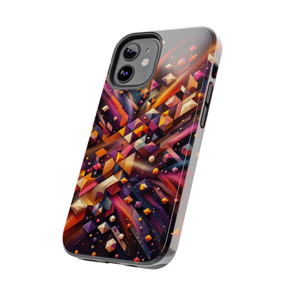 Geometric Galaxy iPhone Case - Abstract Cosmic Protective Cover - Retro Gamer