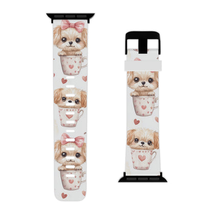 Cute Puppies in Heart Apple Watch Band