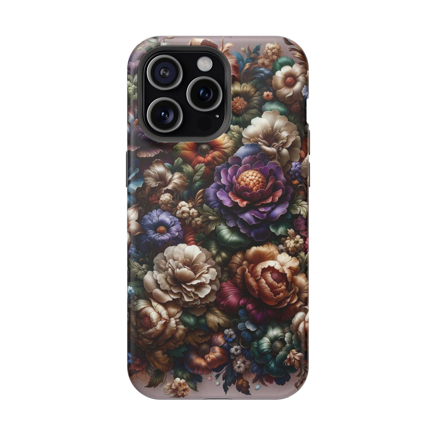 Floral Elegance MagSafe Compatible iPhone Case – Protective Dual-Layer Design with Vibrant Full-Wrap Print