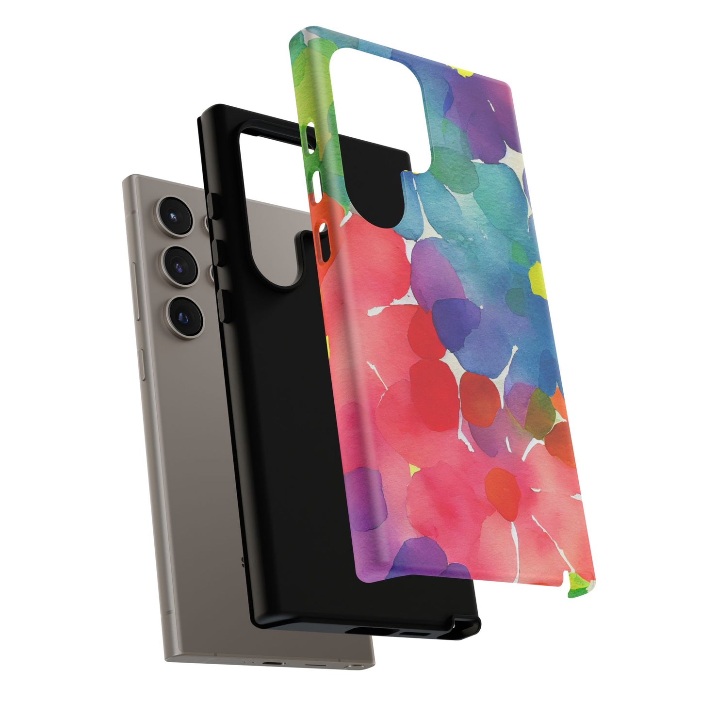 Rainbow Bloom Watercolor Samsung Galaxy Case – Slim Design, Glossy Finish