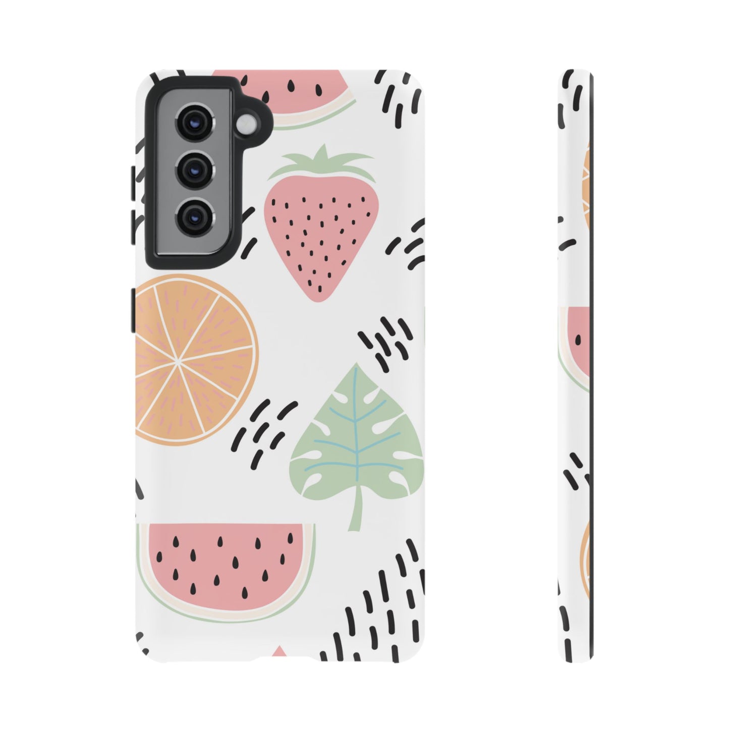 Tropical Fruit Fiesta Tough Samsung Galaxy Case – Fun Watermelon, Pineapple, and Citrus Design - BOGO Cases