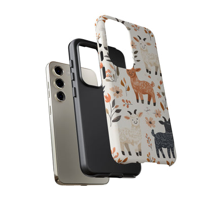 Samsung Galaxy Case: Smiley Goats & Dried Flowers – Vintage Charm