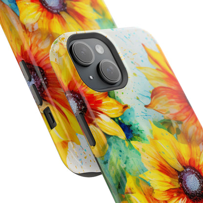 Watercolor Sunflower Splash - MagSafe iPhone Series Case