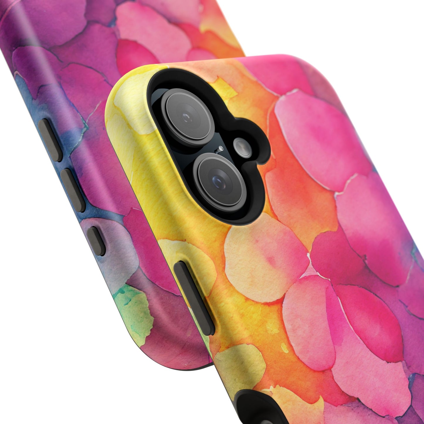 Sunset Petals Watercolor MagSafe iPhone Case – Slim Design, Glossy Finish