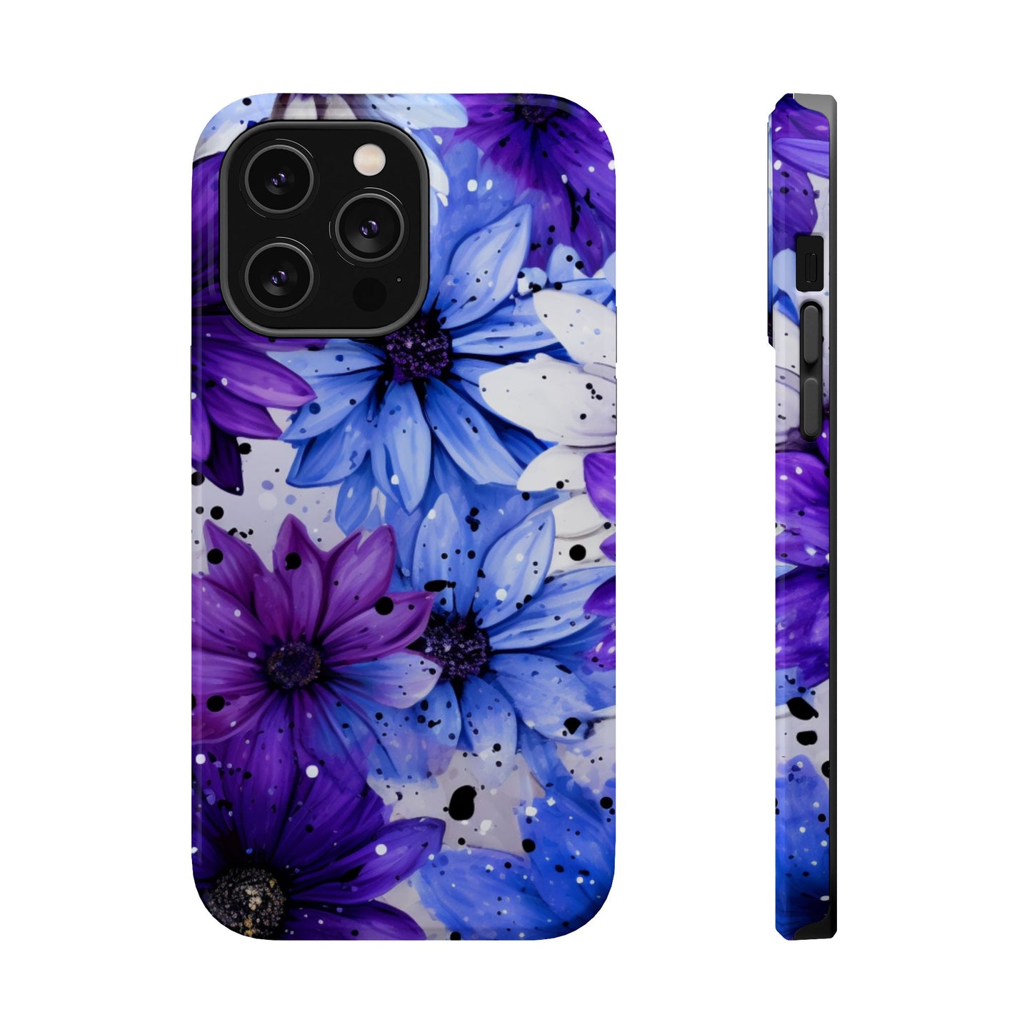 Vibrant Purple & Blue Floral Splash - MagSafe iPhone Series Case