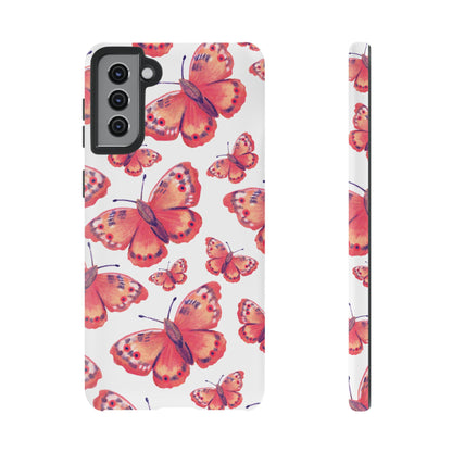 Coral Butterfly Samsung Galaxy Case – Slim, Protective Design with Bold Watercolor Print