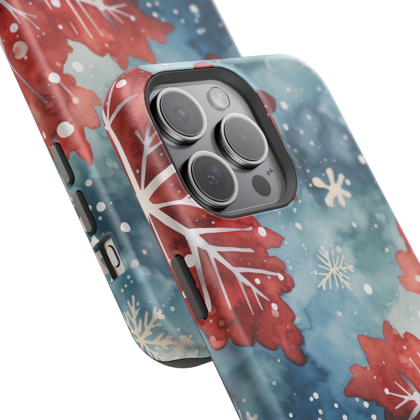 Crimson Snowflake Charm – MagSafe iPhone Case