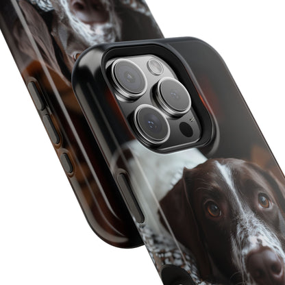 Majestic German Shorthaired Pointer MagSafe iPhone Case – Sunset Prairie Design