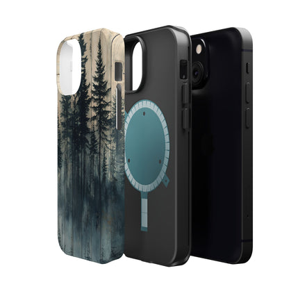 Misty Forest MagSafe iPhone Case - Rustic Nature-Inspired Protective Cover