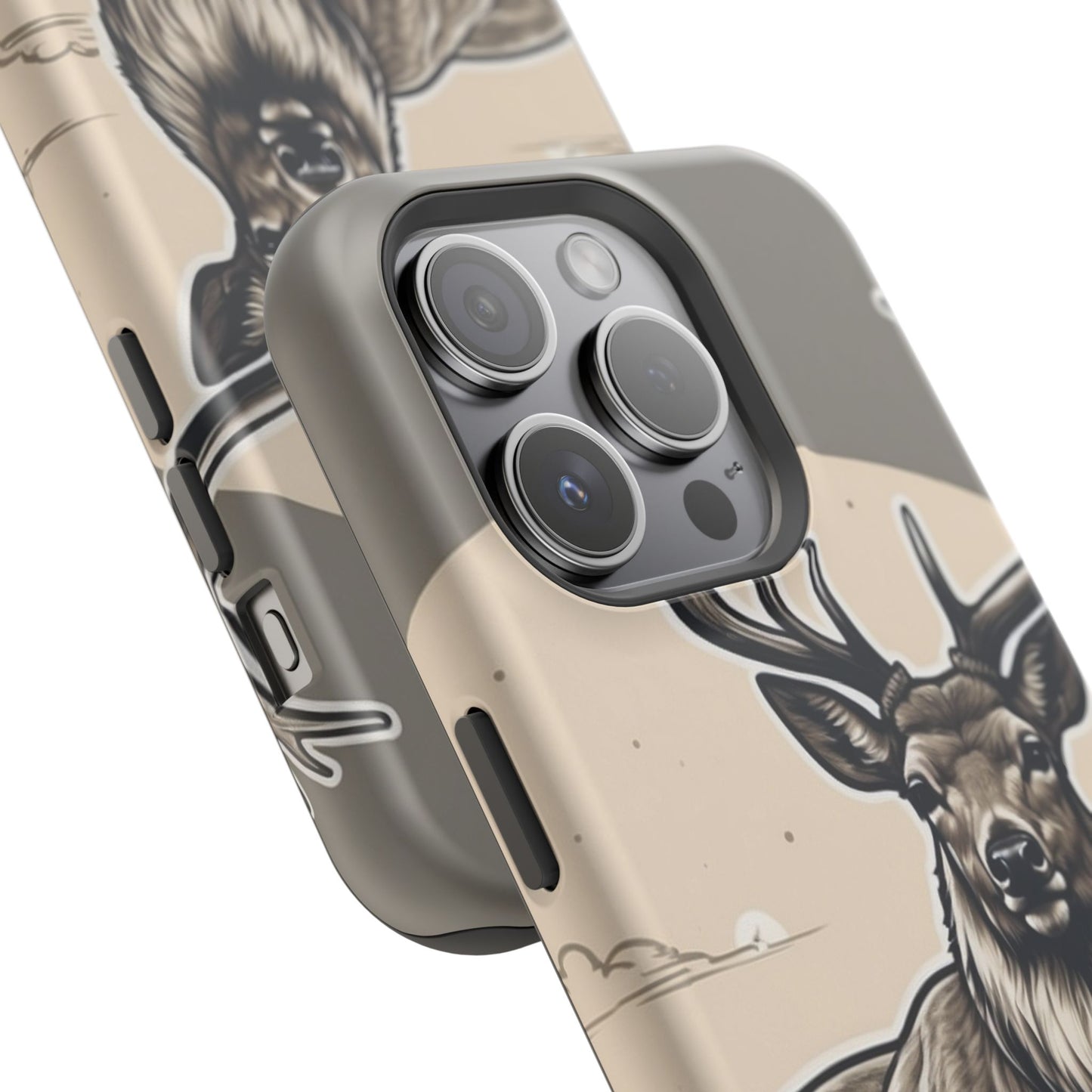 Monochrome Majesty – Regal Stag MagSafe iPhone Cases