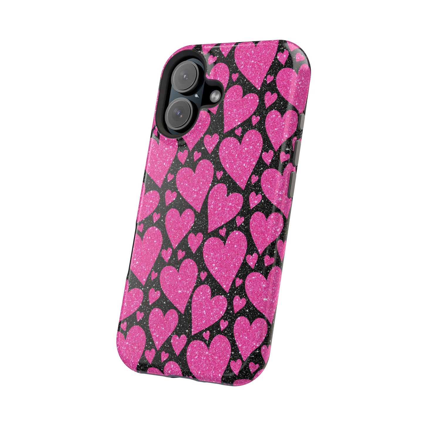 Glitter Hearts MagSafe iPhone Case