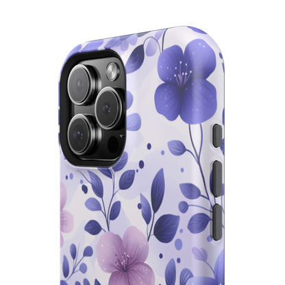 Purple Floral MagSafe iPhone Case – Durable Protection with Elegant Flower Design