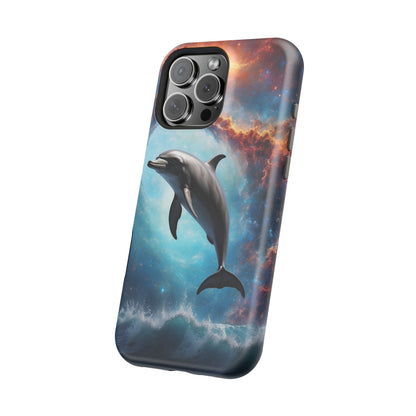 Cosmic Dolphin Space Vibes - MagSafe-Compatible Case