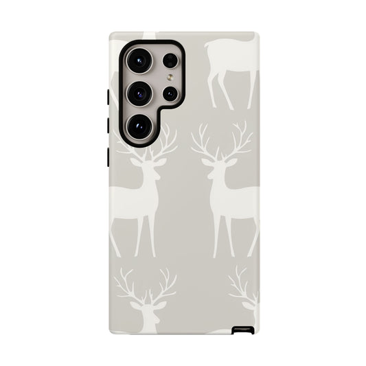 Elegant White Reindeer Pattern – Samsung Galaxy Series Case