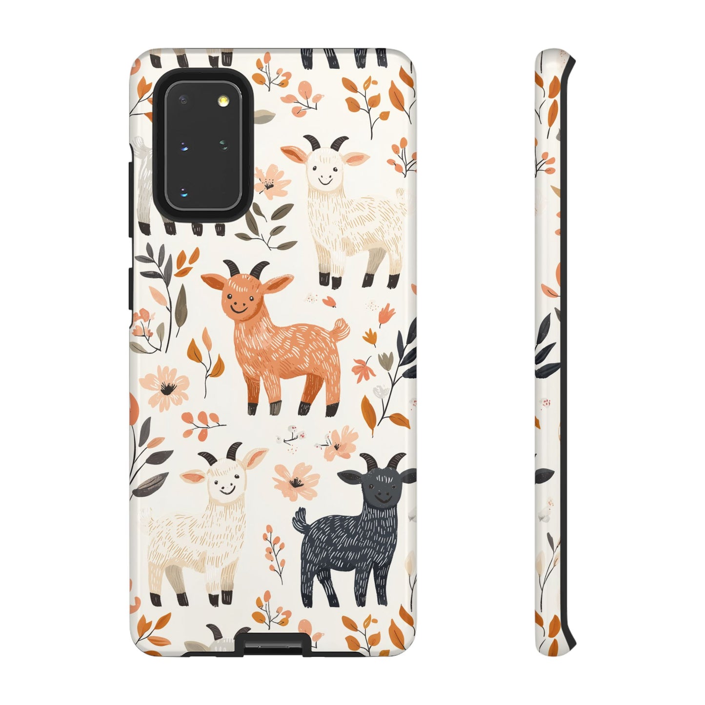 Samsung Galaxy Case: Smiley Goats & Dried Flowers – Vintage Charm