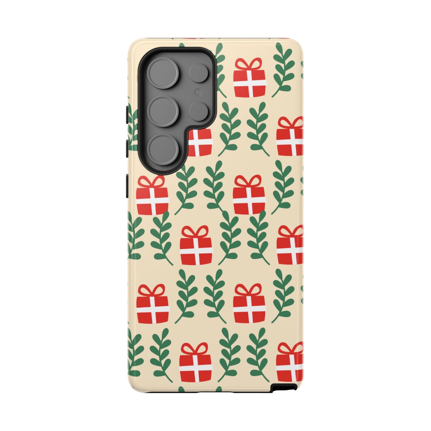 Samsung Galaxy Case: Holiday Cheer – Red Gifts & Green Leaves