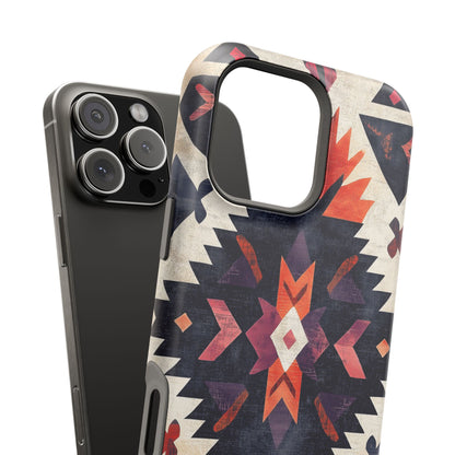 Boho Tribal Starburst Tough MagSafe iPhone Case – Vibrant Geometric Design, Dual-Layer Protection