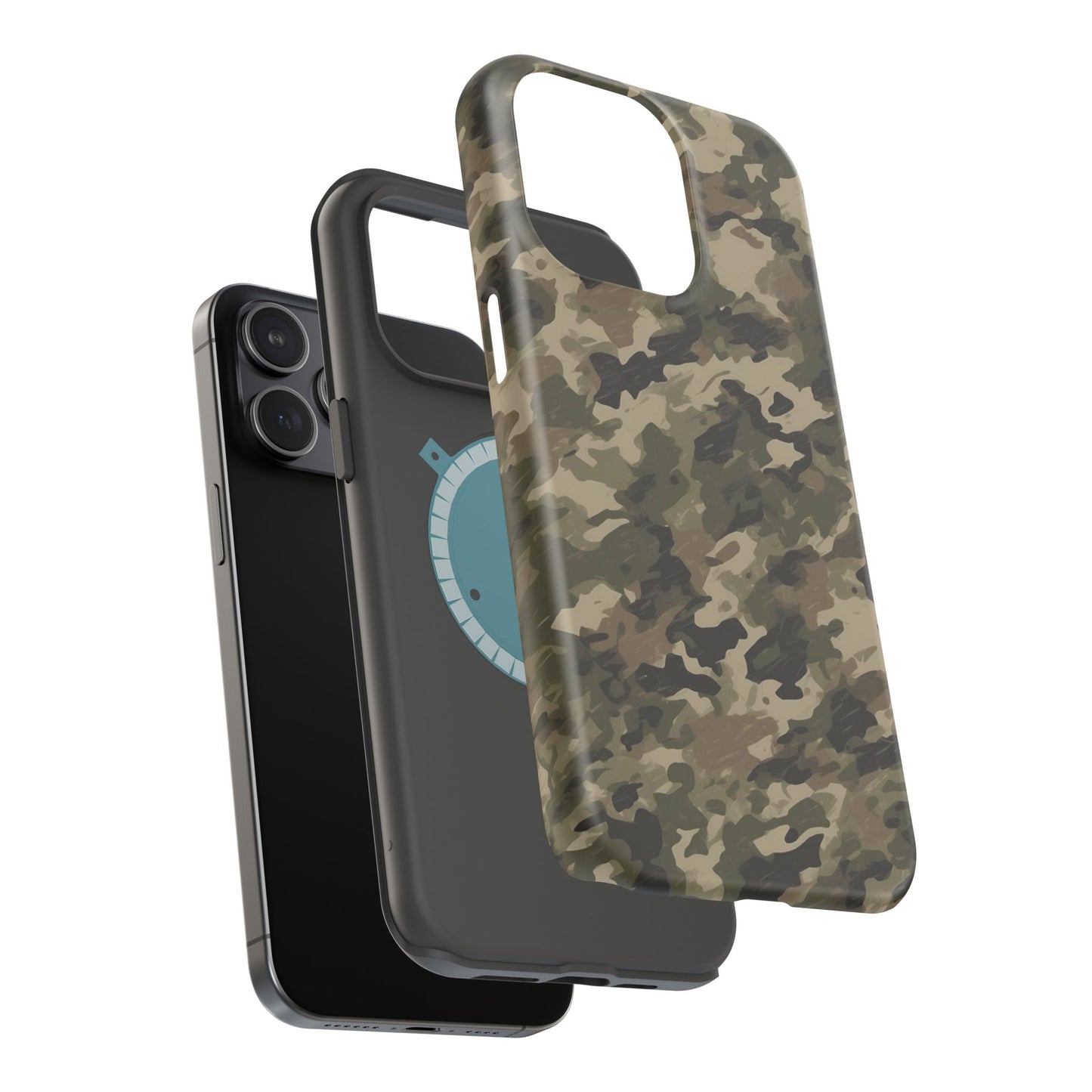 Classic Light Brown Camouflage – MagSafe iPhone Case with Rugged Elegance