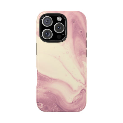 Blush Marble Glow – iPhone Case with Rose Gold & Pink Swirl Pattern