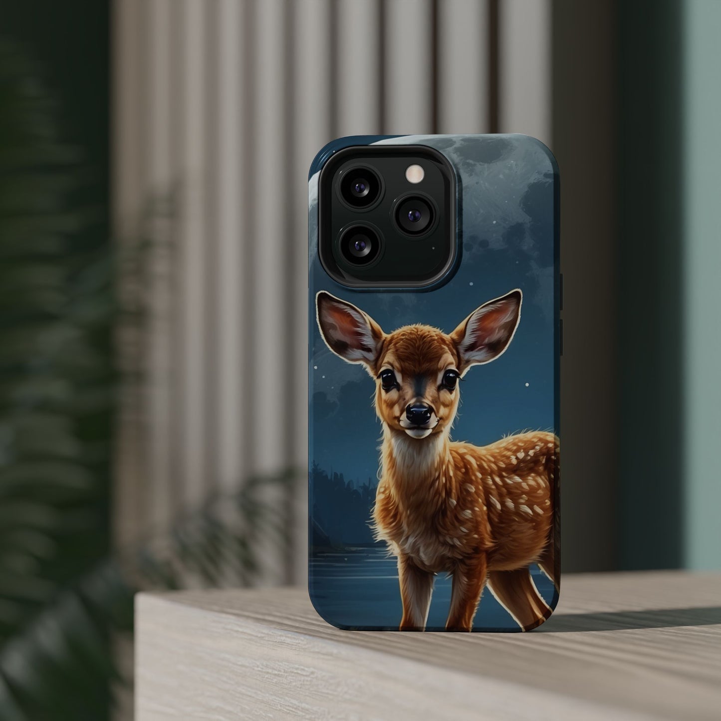 MagSafe-Compatible iPhone Case – Enchanted Fawn Under the Moonlit Sky