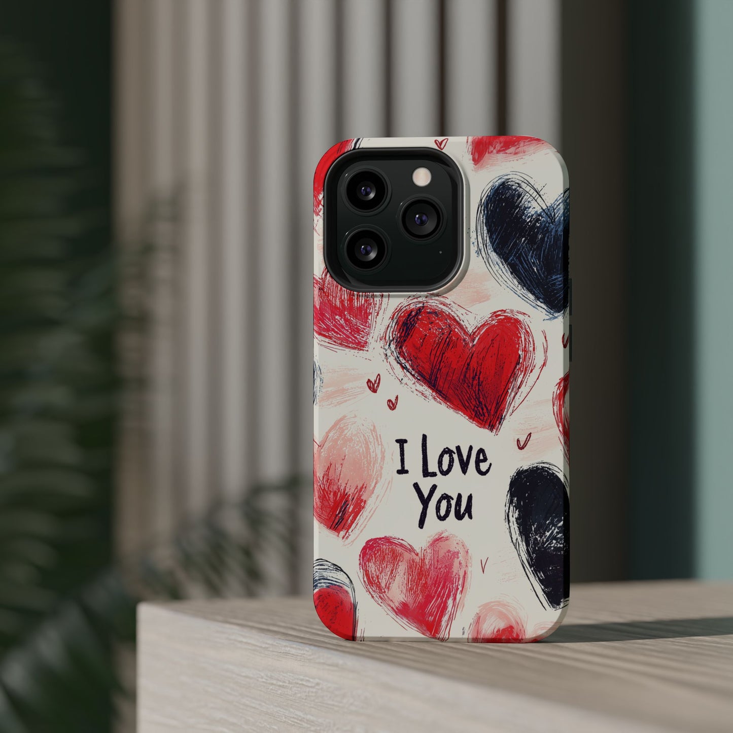 Brushstroke Hearts of Love "I Love You" - MagSafe Compatible Case