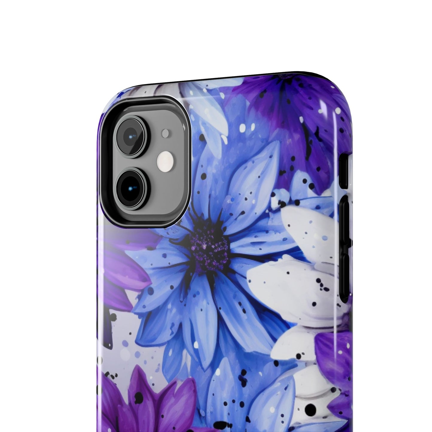 Vibrant Purple & Blue Floral Splash - iPhone Series Case