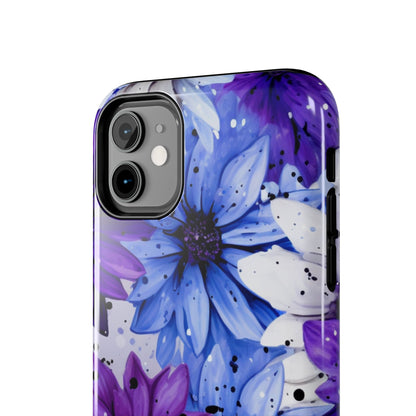 Vibrant Purple & Blue Floral Splash - iPhone Series Case