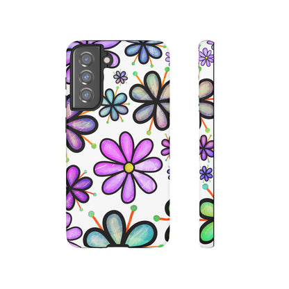 Whimsical Lavender Floral Samsung Galaxy Case – Ultra-Slim, High-Gloss Finish