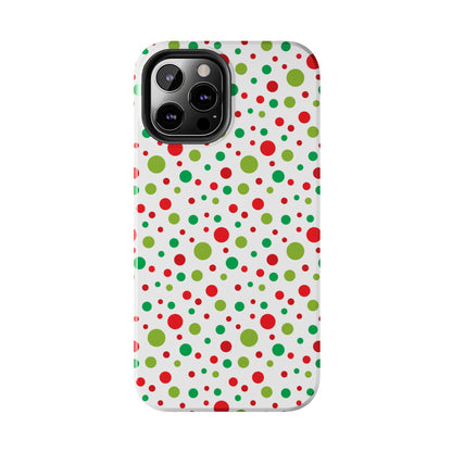 Red & Green Christmas Polka Dots – iPhone Case