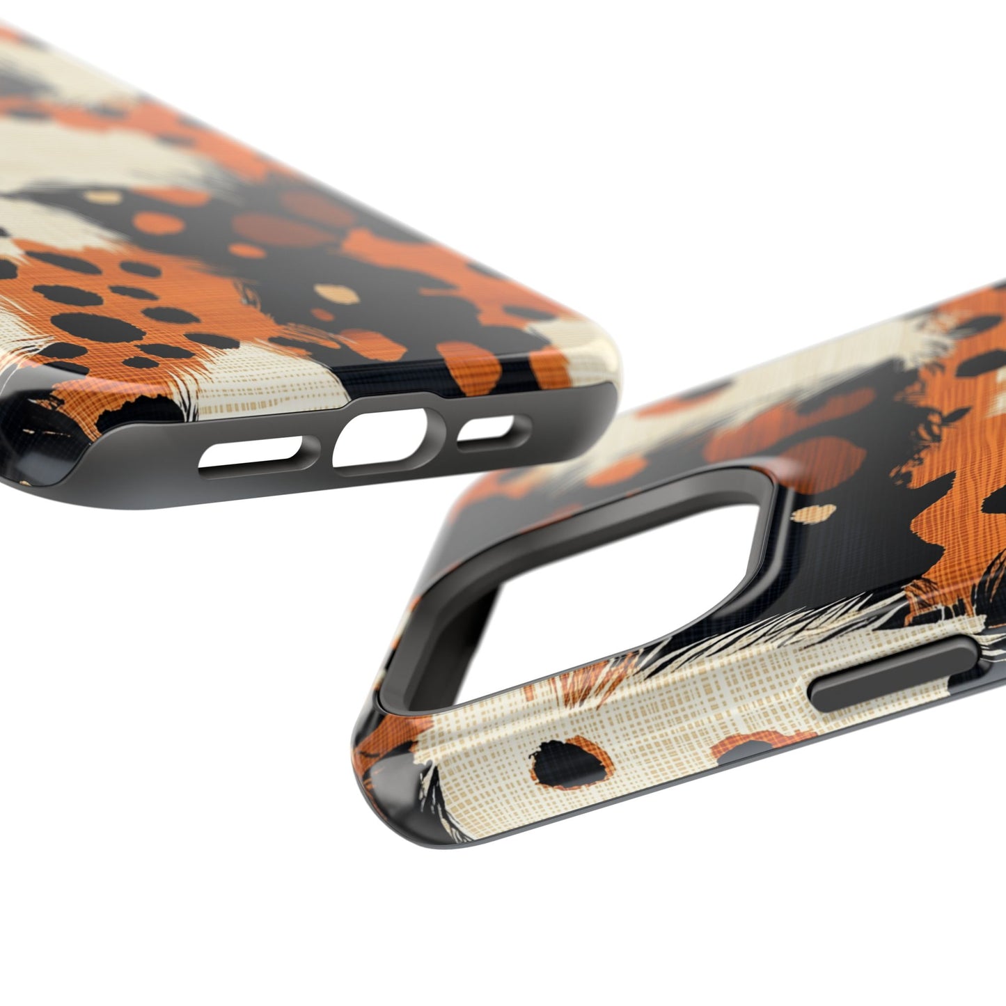 MagSafe iPhone Case: Cheetah Plaid – Brown & Black Pattern