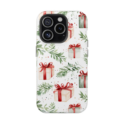 Watercolor Holiday Gifts & Greenery - MagSafe iPhone Series Case