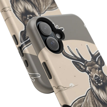 Monochrome Majesty – Regal Stag MagSafe iPhone Cases