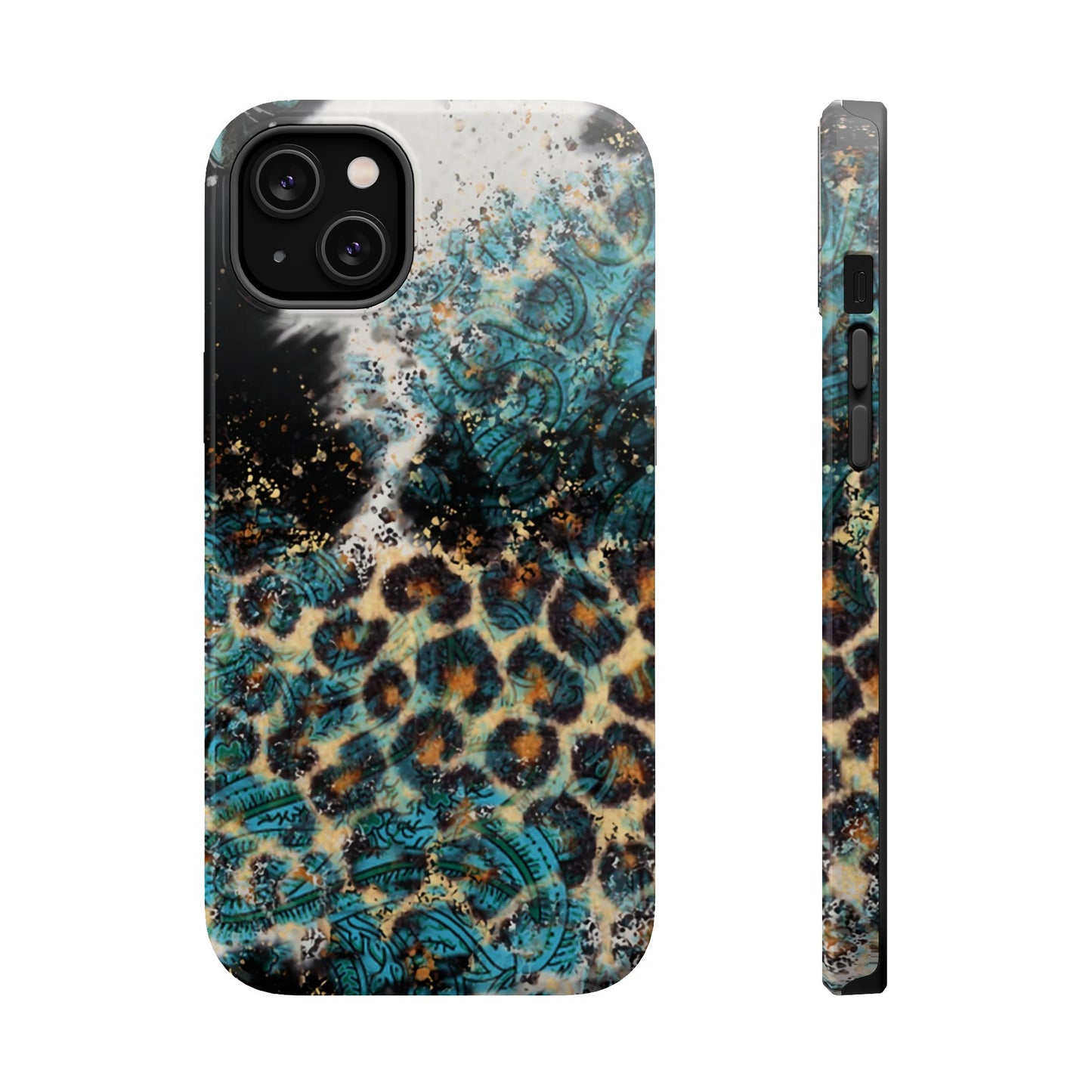 Turquoise Paisley Cowhide Leopard - MagSafe iPhone Series Case