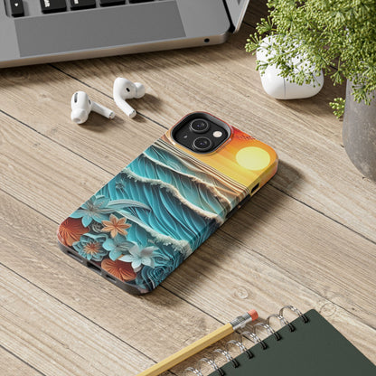 Tropical Sunset Paper Art Ocean – iPhone Series Case