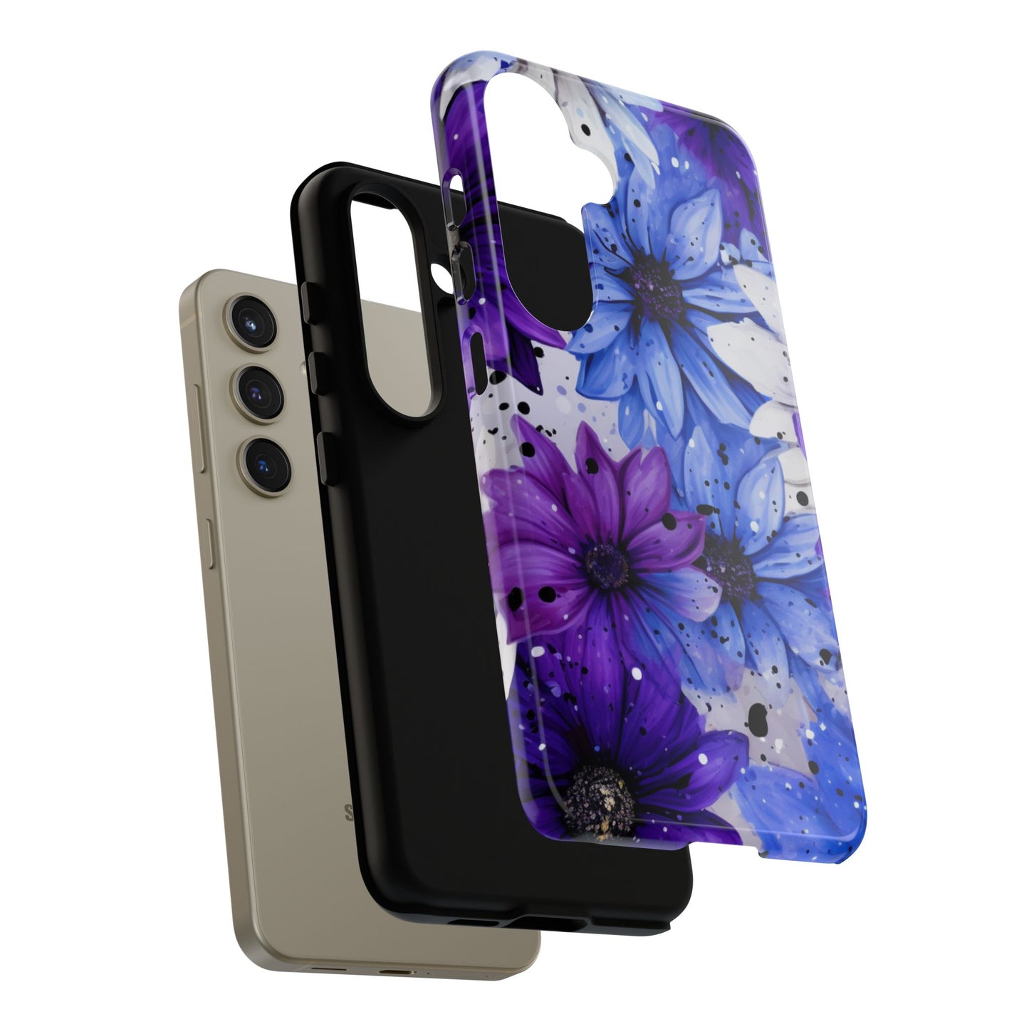 Vibrant Purple & Blue Floral Splash - Samsung Galaxy Series Case