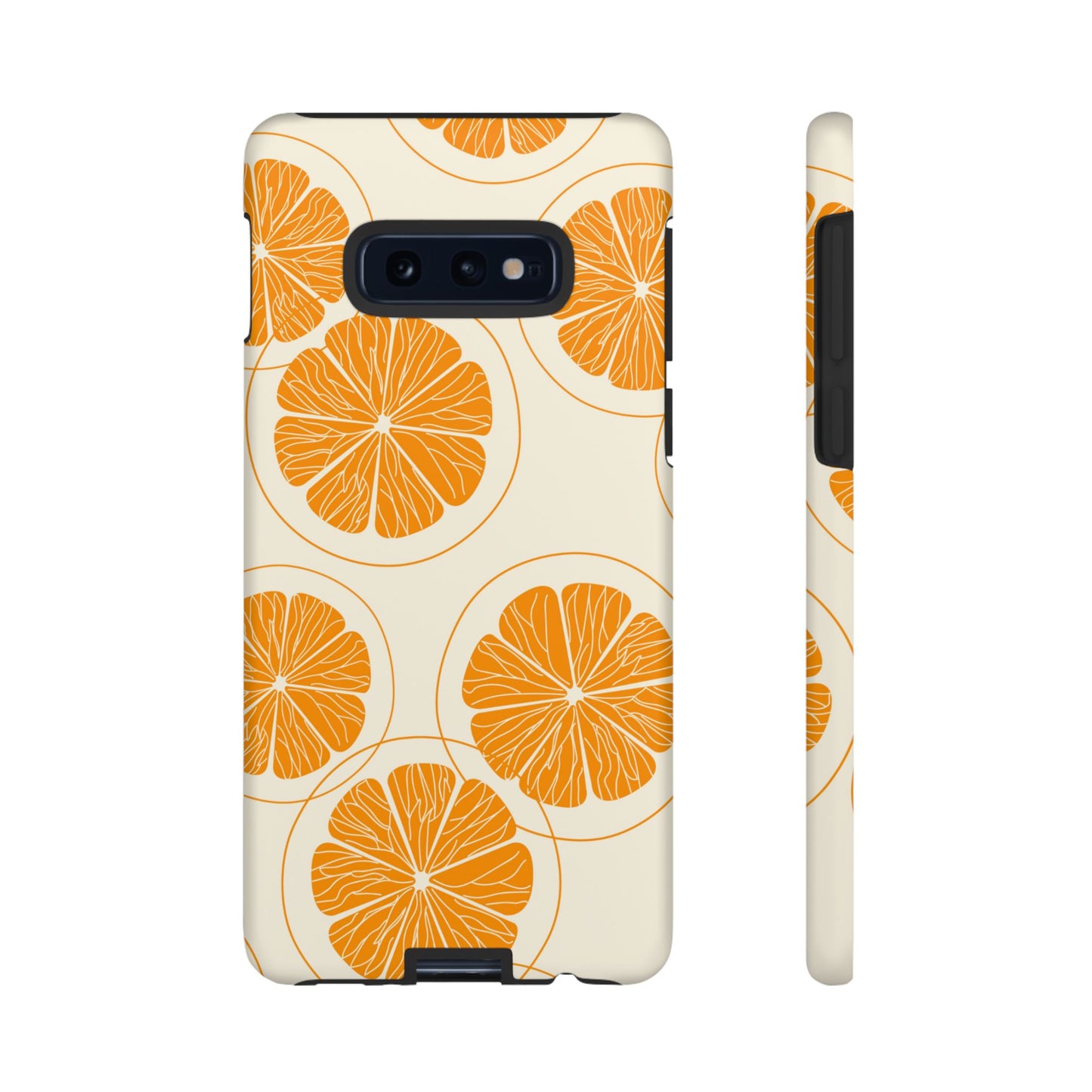 Citrus Burst Pattern Tough Samsung Galaxy  Case – Bold Orange Design, Shockproof Protection