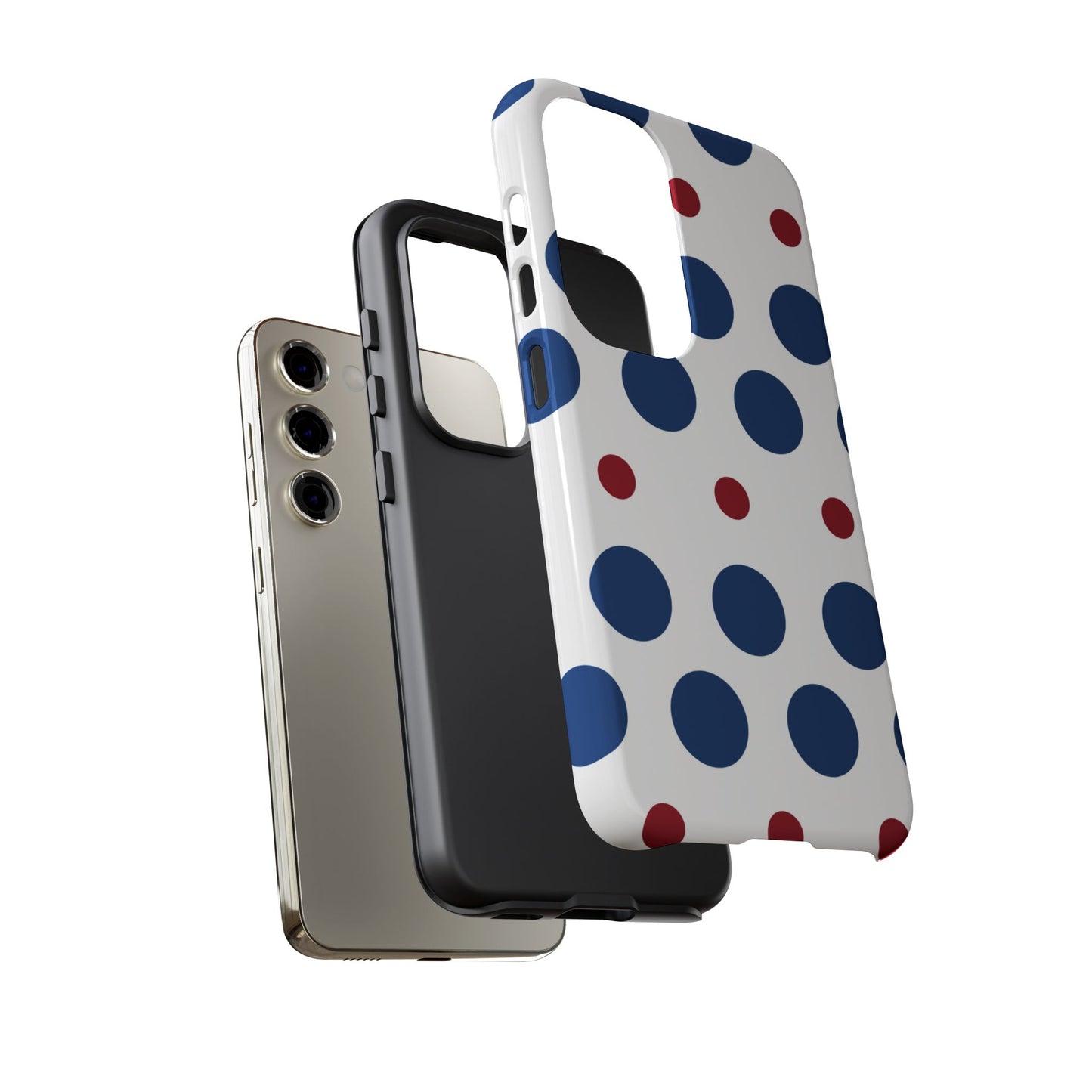 Bold Navy & Red Polka Dot Pattern – Samsung Galaxy Case