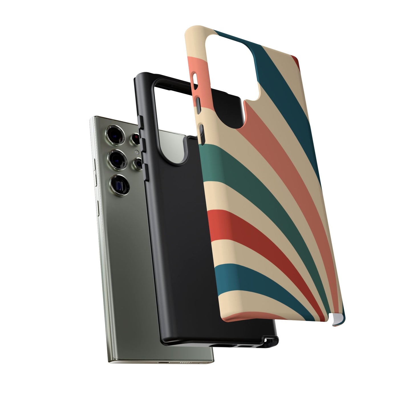 Retro Sunburst Swirl Samsung Galaxy Case – Dual-Layer Protection with Bold 70s Vibes