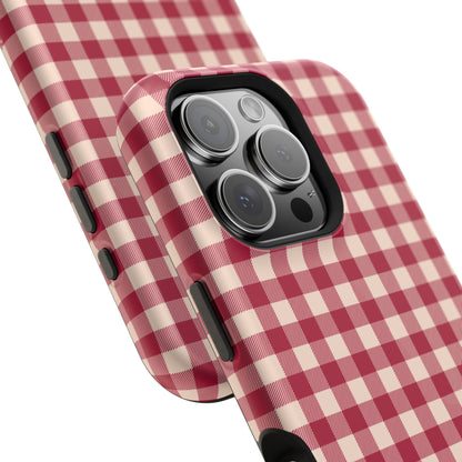 Vintage Red Gingham Check – MagSafe iPhone Case