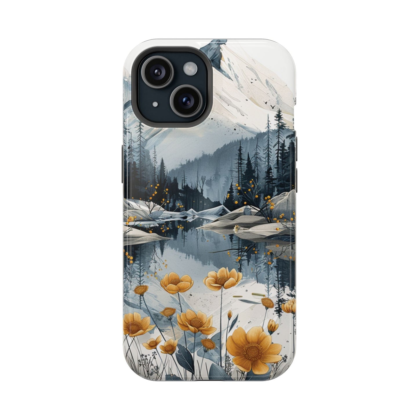 Silver Alpine Wildflower iPhone Case