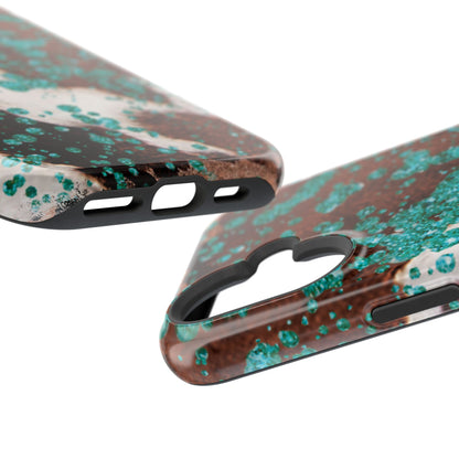 Teal Glitter Cowhide - MagSafe iPhone Series Case