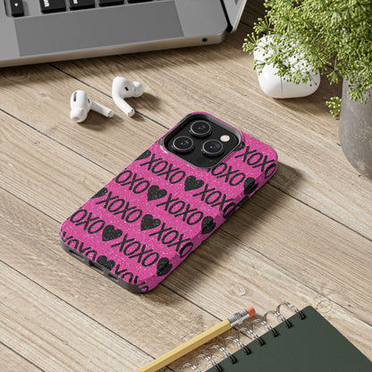 XOXO Glitter Hearts iPhone Case