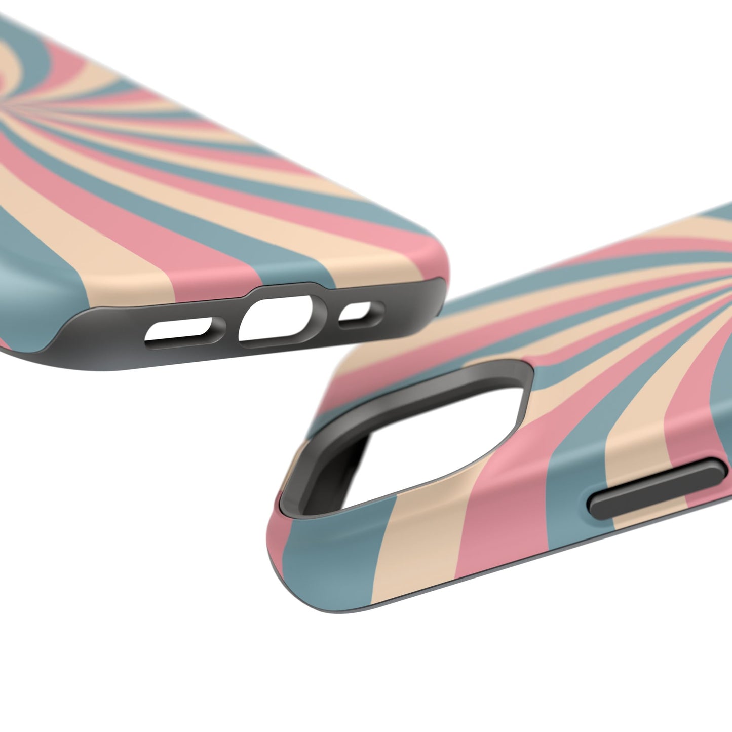 Vintage Pastel Swirl MagSafe iPhone Case – Dual-Layer Protection with 70s-Inspired Design