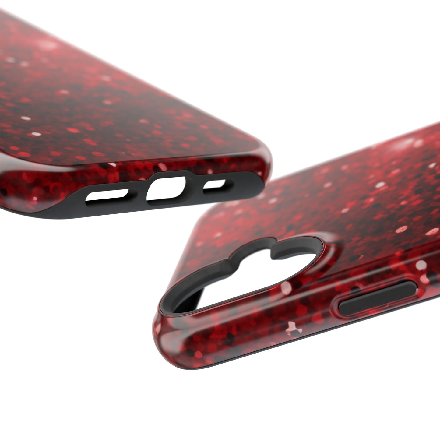 Crimson Glow Glitter MagSafe Case