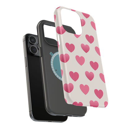 Textured Hearts MagSafe iPhone Case