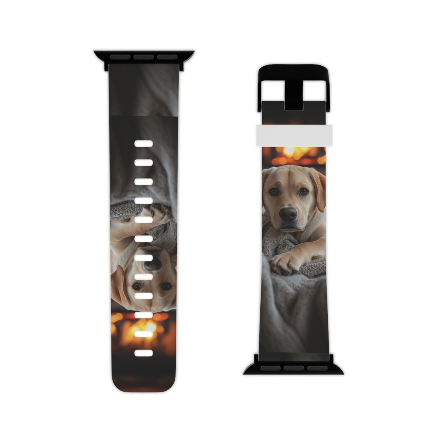 Cozy Labrador by the Fireplace Apple Watch Band